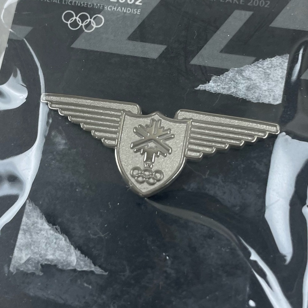 New 2002 Salt Lake Winter Olympics Aminco Pin Y2K NOS Silver Wings